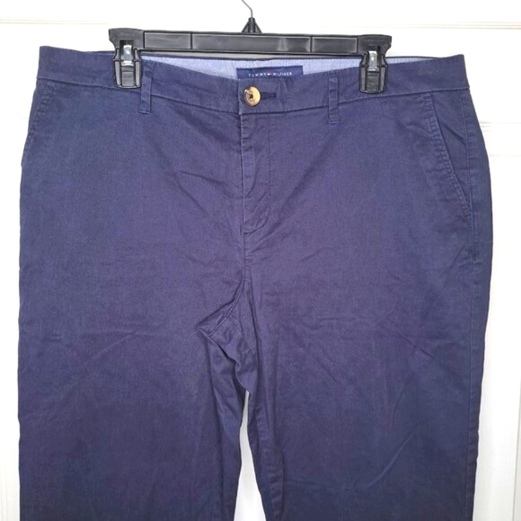 Tommy Hilfiger Navy Blue Cropped Trouser Pants Plus Size 16 - Picture 4 of 7